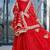 Red Brasso mirror lace work kurta skirt and dupatta