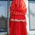 Red Brasso mirror lace work kurta skirt and dupatta