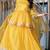 Yellow Brasso mirror lace work kurta skirt and dupatta