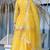 Yellow Brasso mirror lace work kurta skirt and dupatta