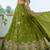 Green tissue embroidered lehenga blouse and dupatta