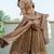 Beige tissue embroidered lehenga blouse and dupatta