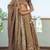 Beige tissue embroidered lehenga blouse and dupatta