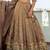Beige tissue embroidered lehenga blouse and dupatta