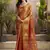 orange kiri silk blend zari weaving party wear saree