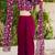 Burgundy Georgette embroidered top and skirt