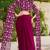 Burgundy Georgette embroidered top and skirt