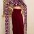Maroon  Georgette embroidered top and skirt