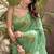 sea green kiri silk blend zari weaving party wear saree