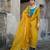 Mustard cotton silk woven kurta set