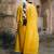 Mustard cotton silk woven kurta set