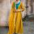 Mustard cotton silk woven kurta set