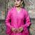 Pink cotton silk woven kurta set