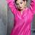 Pink cotton silk woven kurta set