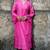 Pink cotton silk woven kurta set