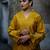 Mustard cotton silk woven kurta set