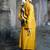 Mustard cotton silk woven kurta set
