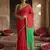 Pink color cotton solid saree with blouse