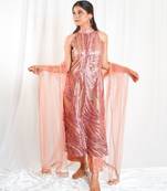 Rose gold royale pants indo-western set