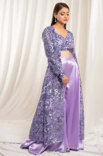 Twilight lavender shrug sharara set