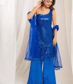 Blue majesty palazzo indo-western set