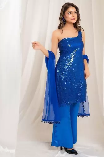 Blue majesty palazzo indo-western set