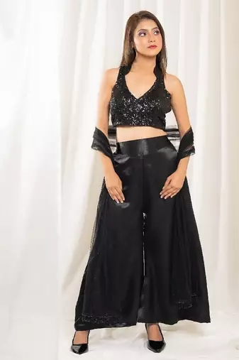 Blackout beauty palazzo indo-western set