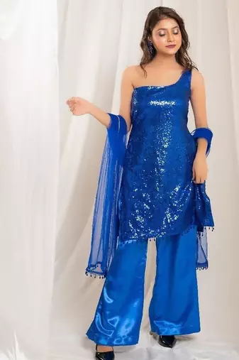 Blue majesty palazzo indo-western set