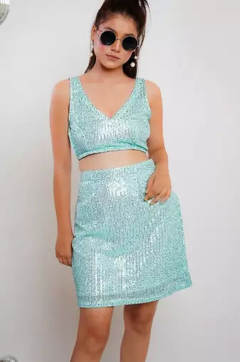 Frozy sequin mini co-ord