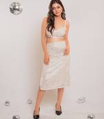 Off-white slit sequin co-ord