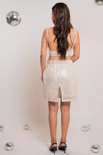 Off - white sequin co-ord
