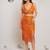 Orange sequin slit co-ord