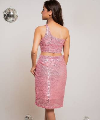 Baby pink sequin co-ord 4