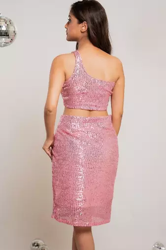 Baby pink sequin co-ord