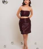 Burgundy sequin co-ord