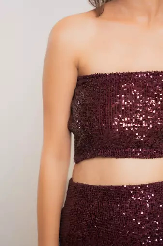 Burgundy sequin co-ord