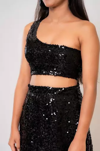 Dark black sequin co-ord
