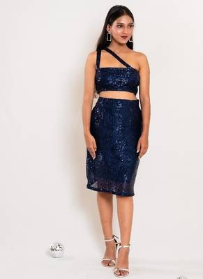 Navy blue sequin co-ord 1