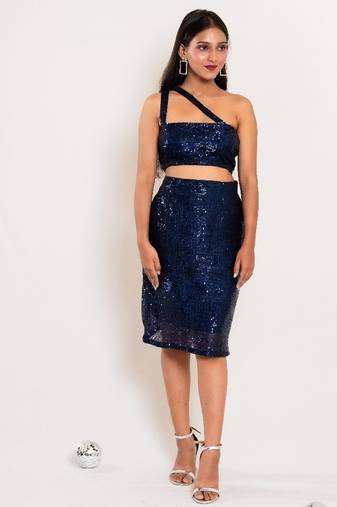 Navy blue sequin co-ord