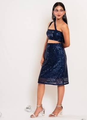 Navy blue sequin co-ord 2