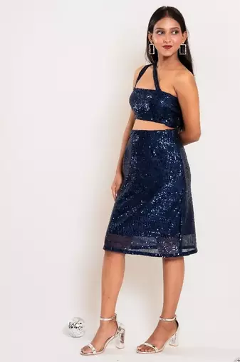 Navy blue sequin co-ord