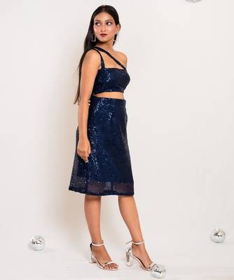 Navy blue sequin co-ord 3