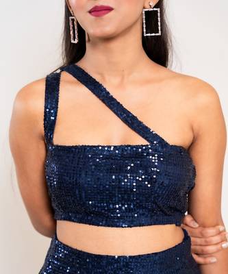 Navy blue sequin co-ord 4