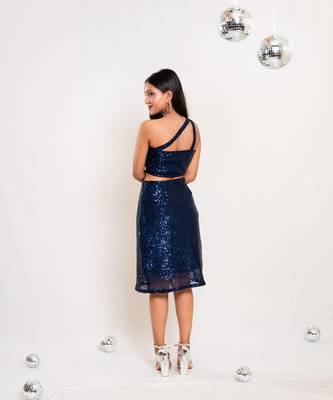Navy blue sequin co-ord 5