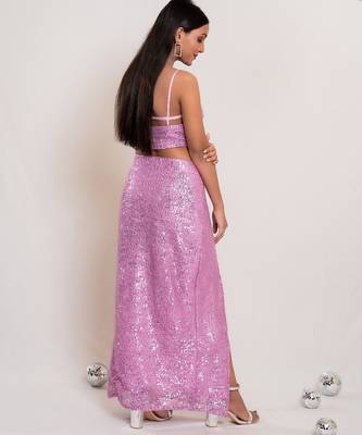 Lilac sequin slit co-ord 5
