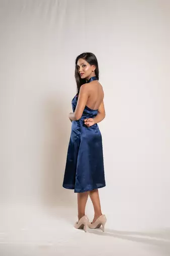 Navy blue satin frock