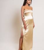 Golden satin dress