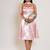 Pastel pink satin frock with stole