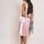 Pastel pink satin frock with stole