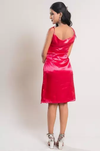 Pink satin dress